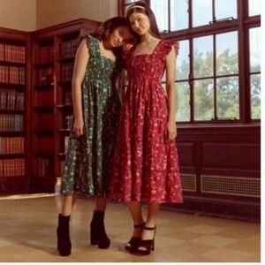 Hill House Ellie Nap Dress Burgundy Botanical Dress